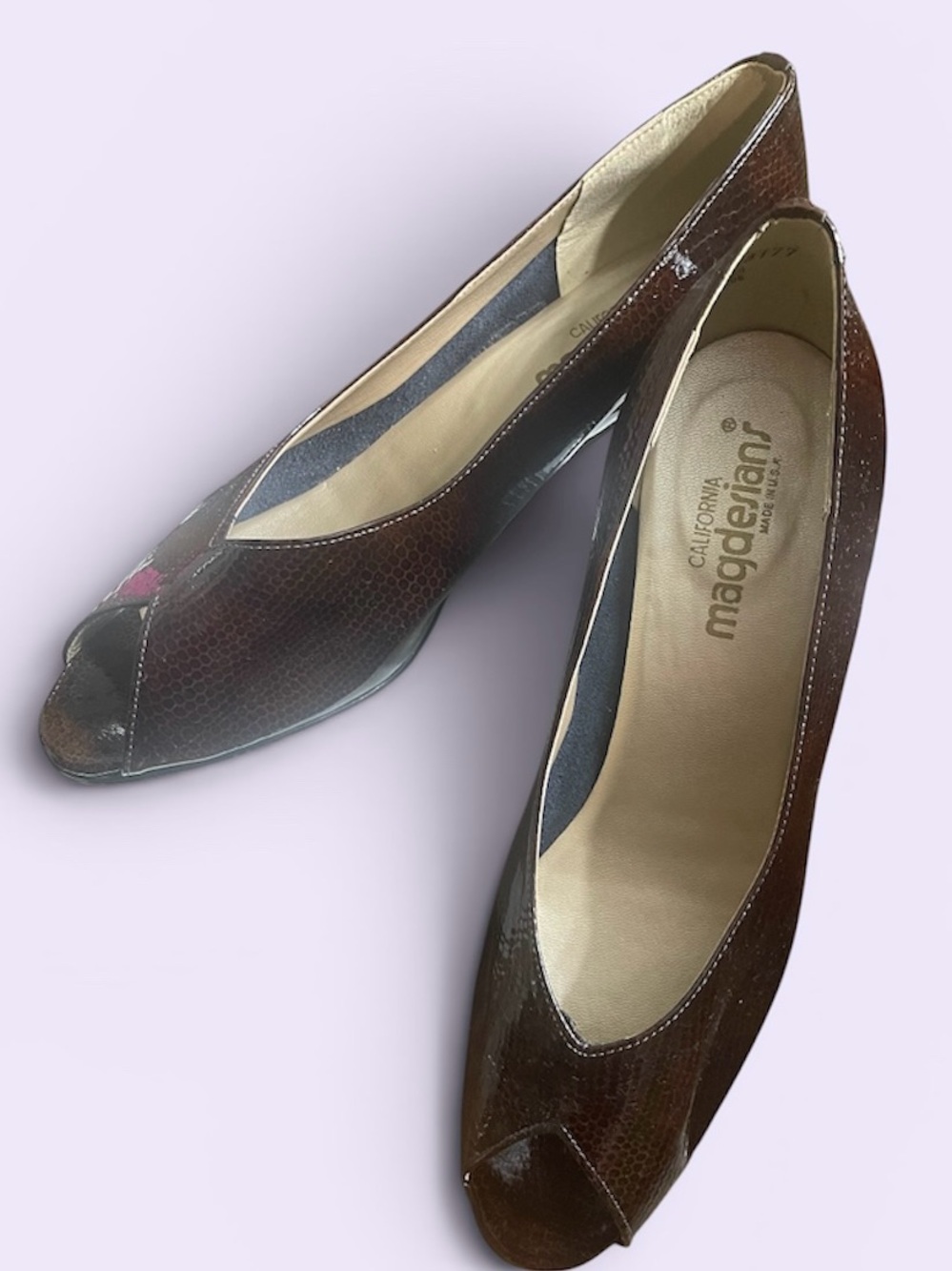 Brown Peep-Toe Women's Heels